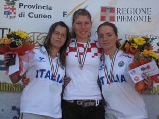  Podio Sprint Juniores Femminile: Nina Broznic, Lisa Bolzan, Elisa Fulcheri